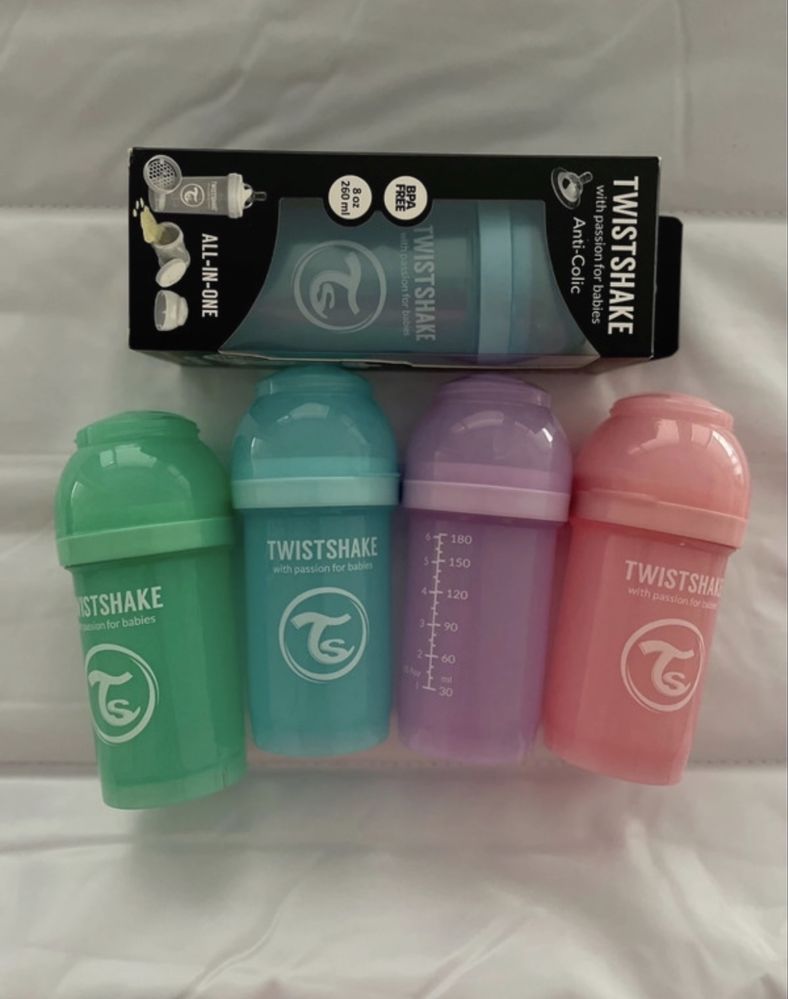 Twistshake Butelka Antykolkowa 260ml Pearl Blue+ 4 butelki GRATI