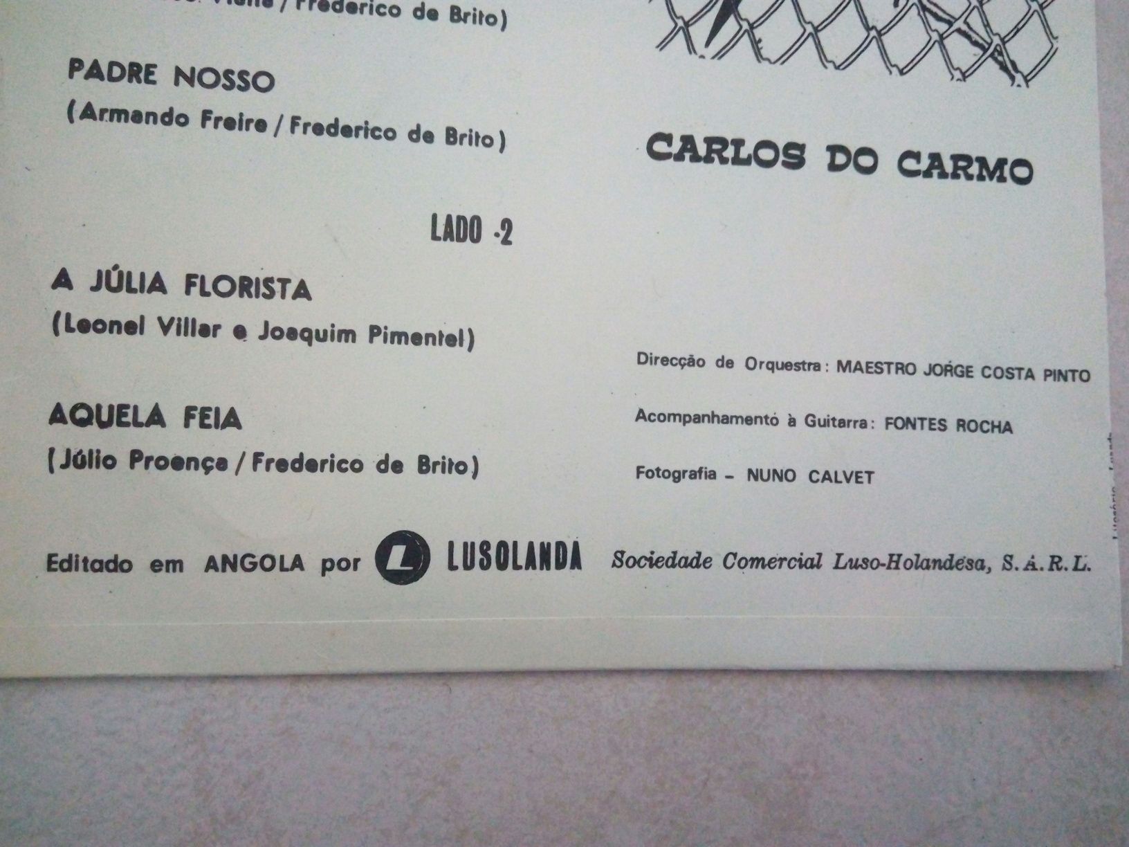 Carlos do Carmo - single EP em vinil editado em Angola ( muito raro )