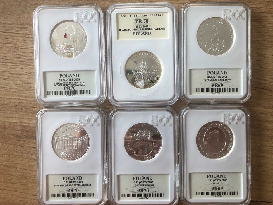 Moneta 10 zł granding PR70 90 rocznica utworzenia NIK
