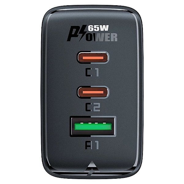 Acefast szybka ładowarka sieciowa GaN (2xUSB-C / Usb-a) Pps / Pd / Qc4
