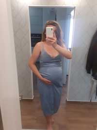 ASOS Maternity Satynowa sukienka ciążowa midi