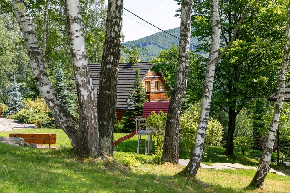 Dom z bali w górach BALIA BASEN WEEKEND WAKACJE jezioro