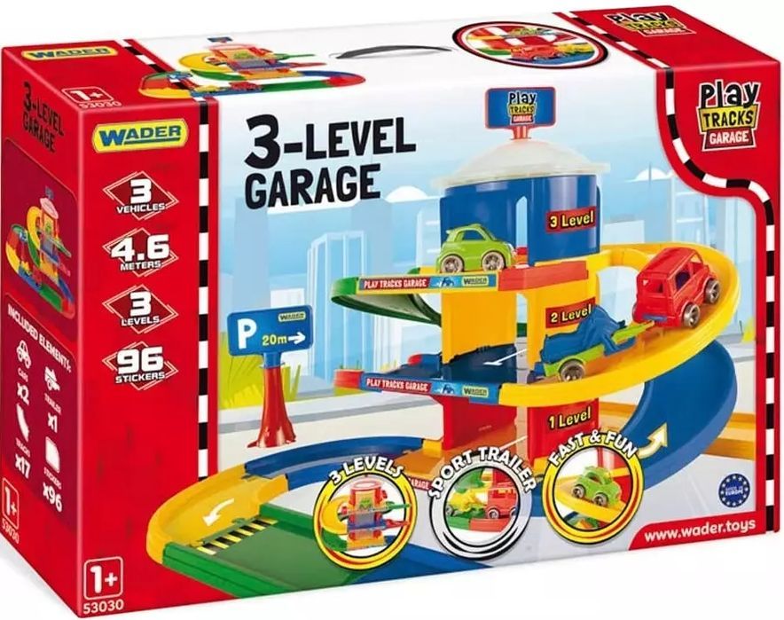 Play Tracks. Garaż 3-poziomowy 53030. Wader. Nowy Produkt
