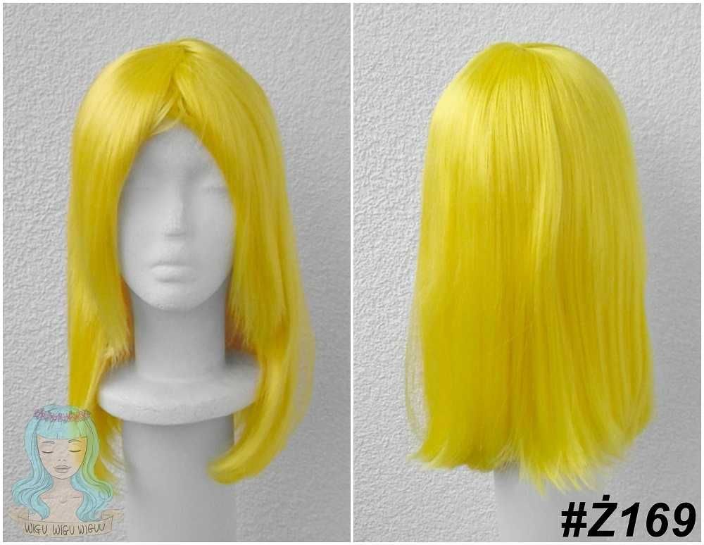 Żółta prosta peruka z długą grzywką cosplay wig houseki no kuni