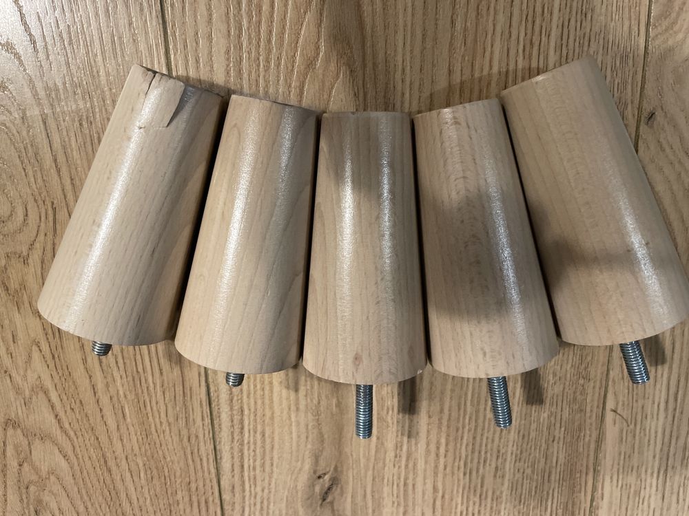 Nóżki nogi drewniane wirecane jasne drewno