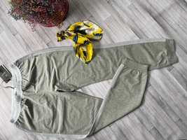 Liu Jo spodnie dresowe szare z siatką 95% bawełna sportowe L