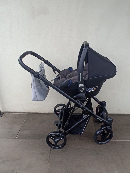Wózek 3w1,4w1 Bebetto nitello szary fotelik maxi Cosi