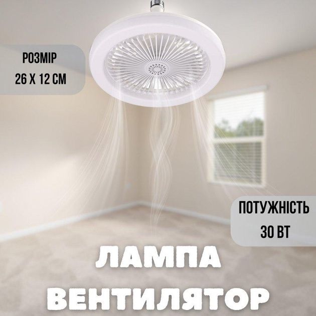 LED лампа - вентилятор в патрон+пульт АКЦИЯ