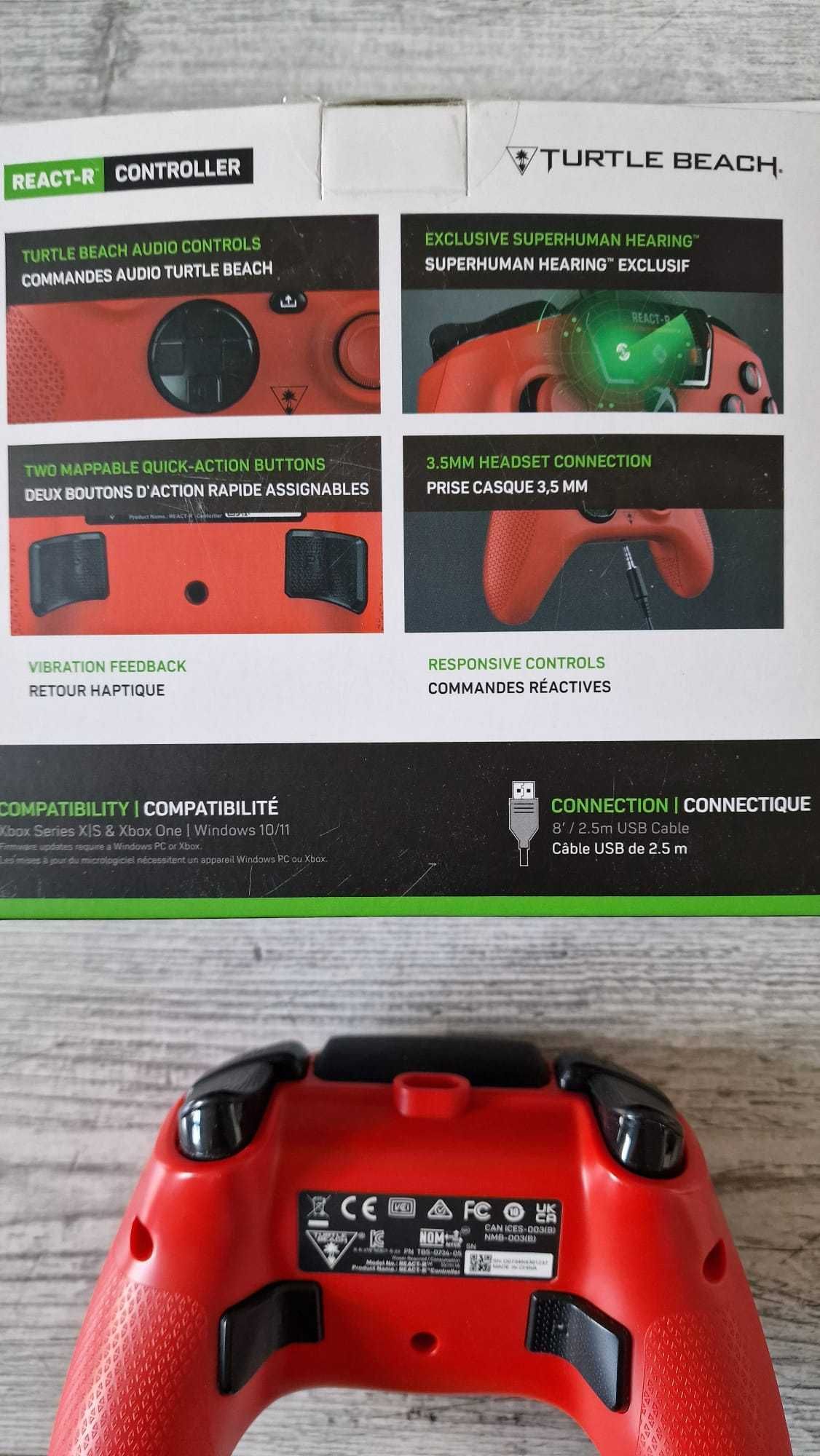Turtle Beach React-R Czerwony przewodowy pad Xbox Series X|S, One, PC
