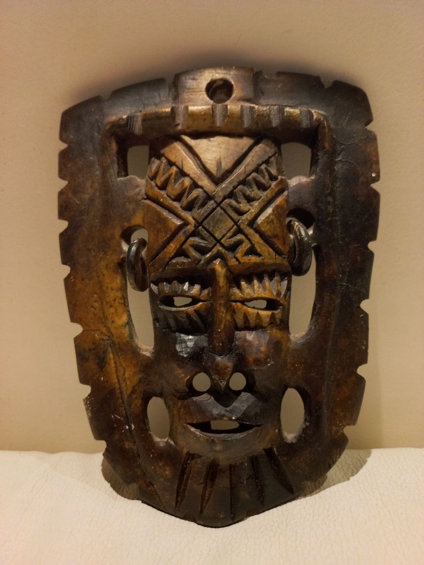 Afrykańska maska ręczne wykonanie 13,5x18,5cm
