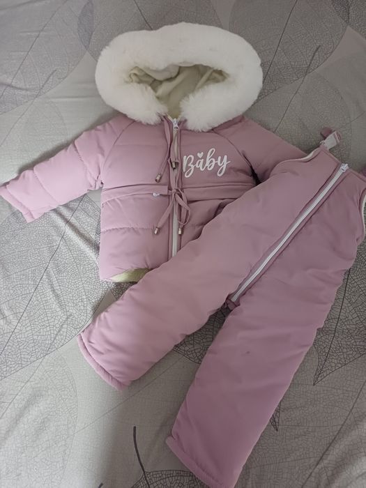 Зимовий дитячий комбінезон-трансформер 3в1 на овчині