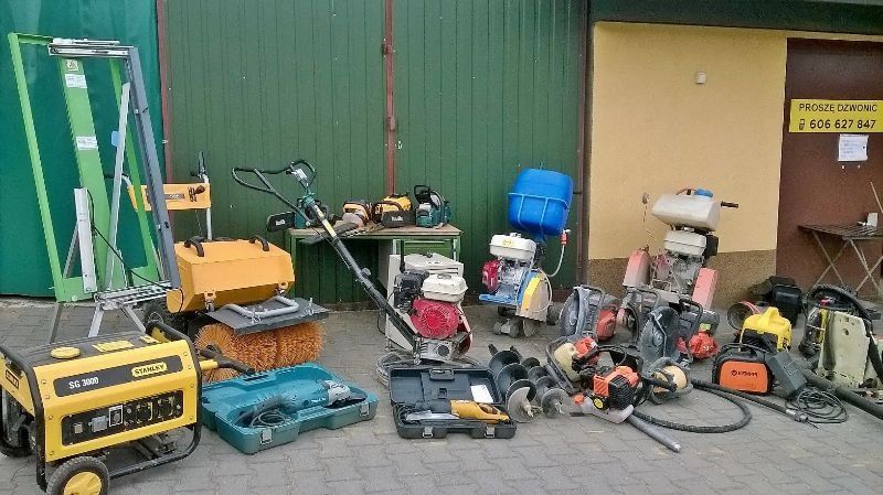 Zagęszczarka,Młot,Glebogryzarka,Osuszacz ,Rusztowanie.- Wypożyczalnia