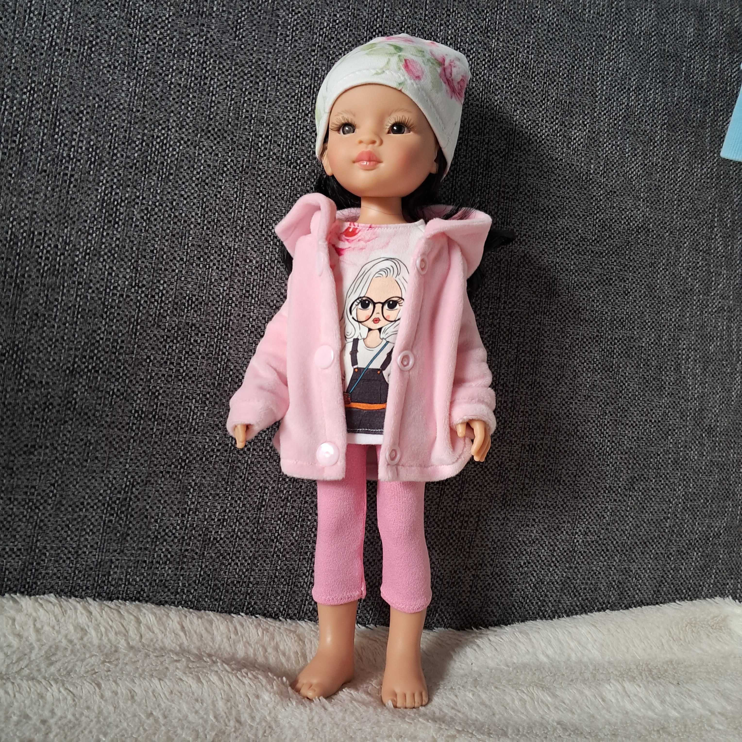 Zestaw ubranek dla lalki Paola Reina różowy kurtka getry bluza czapka