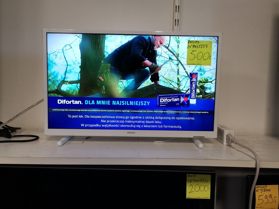 Nowy Philips 24 cale HD USB HDMI DVB-T2 HEVC 24PHS5537 gw12m telewizor