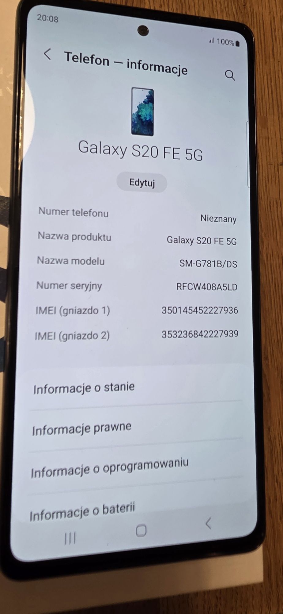 Samsung Galaxy S20 FE 5g 8/256GB gwarancja prod. Testy serwisowe