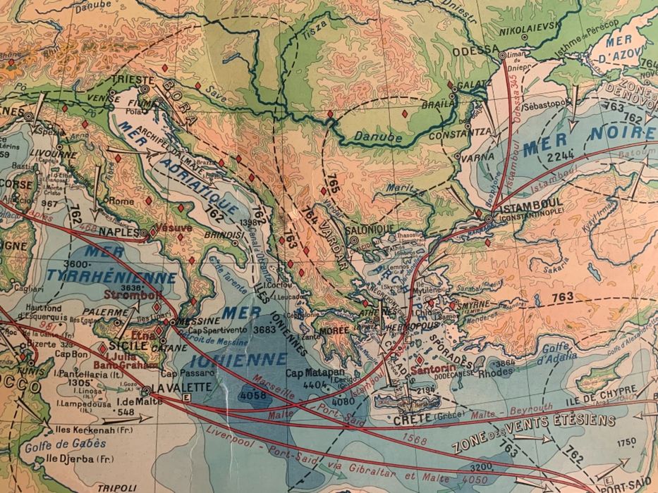 Mapa vintage grande - anos 30.