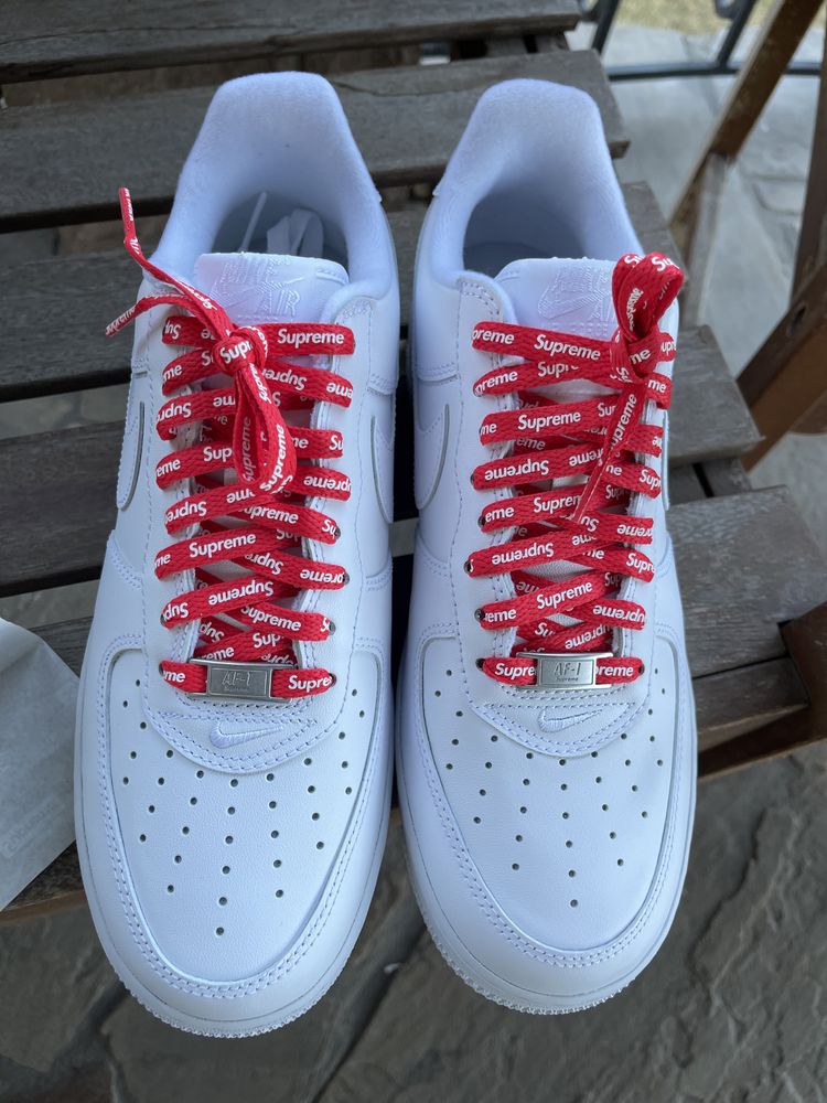 Кроссовки Supreme Nike Air Force 1 Low Box Logo White Оригинал