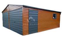 Garaż Blaszany 6X5M - 2X Bramy - Drzwi Okno Złoty Dąb Rynny Nb187