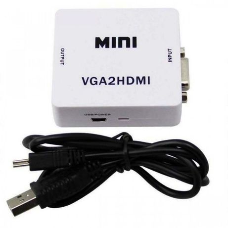 Преобразователь VGA в HDMI конвертер, с аудио выходом. D-Sub to HDMI
