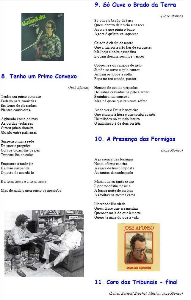 José Afonso	- - - - -		Coro dos Tribunais	- - - - -	LP