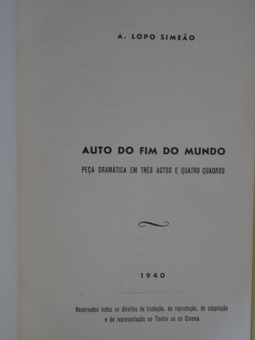 Auto do Fim do Mundo de A. Lopo Simeão