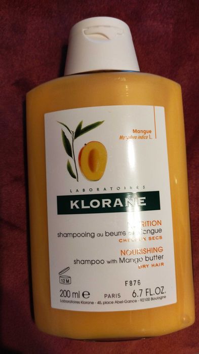 Klorane Szampon na bazie mango do włosów suchych, 200 ml