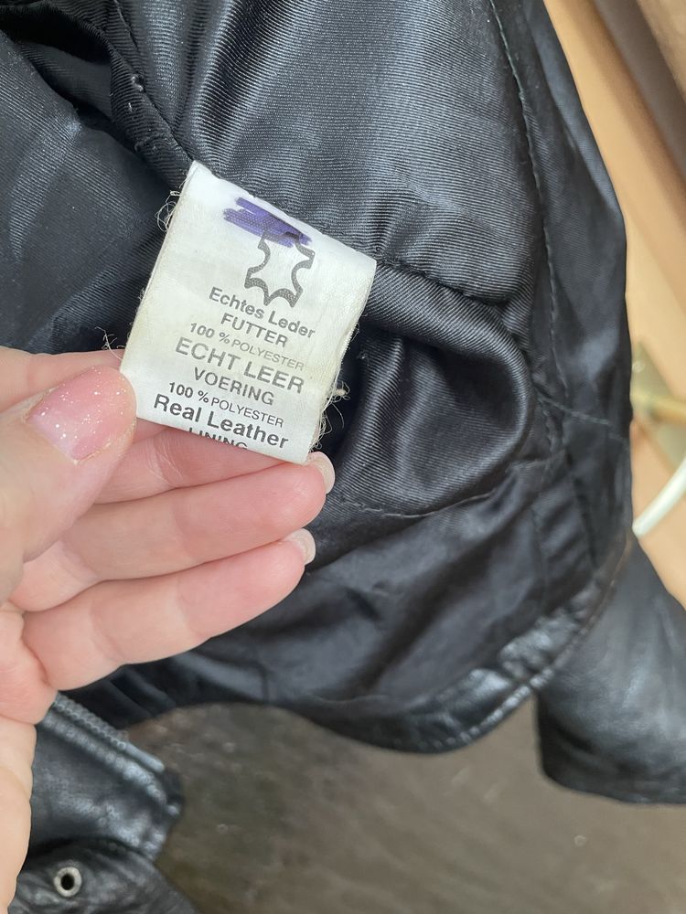 Męska skórzana ramoneska, rozmiar L