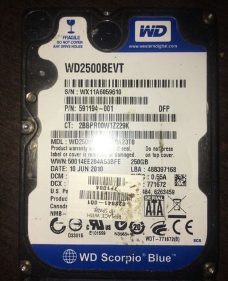 SATA 2.5" WD(250Gb) Segate(320Gb)