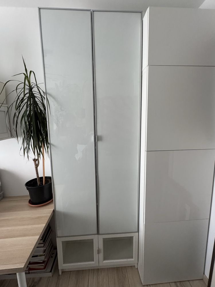 Regał biblioteczka Billy / Högberg z nadstawką IKEA drzwi szklane