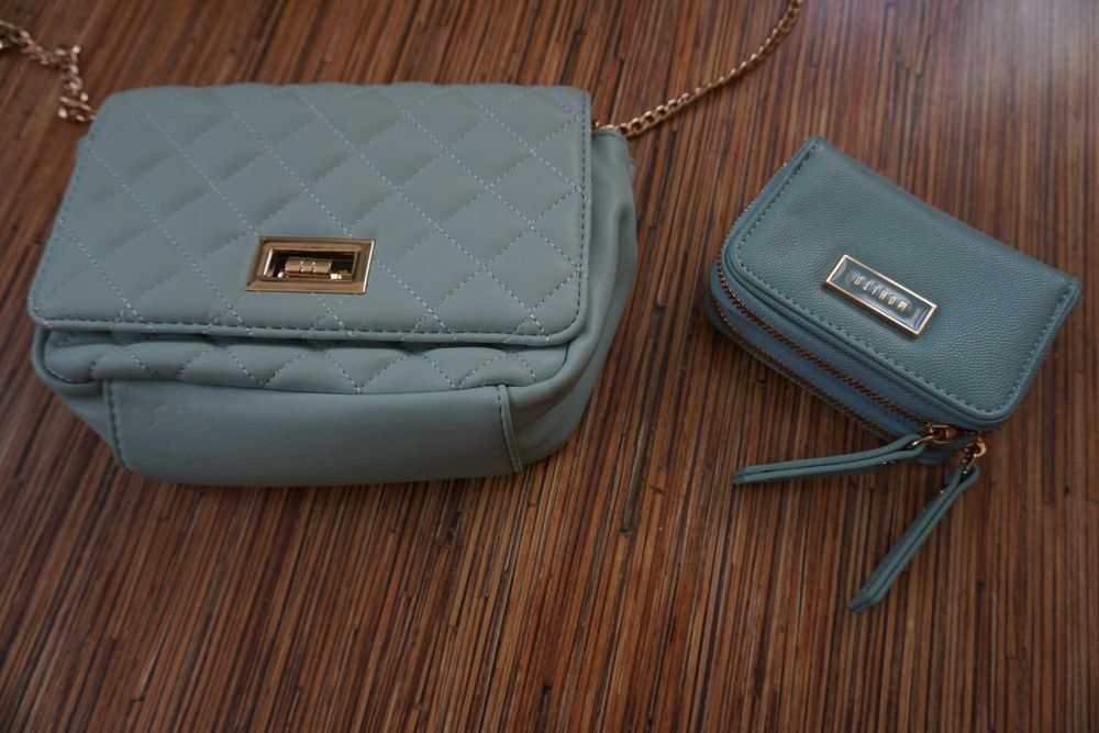 MOHITO Torebka ze złotym łańcuszkiem + PORTFEL