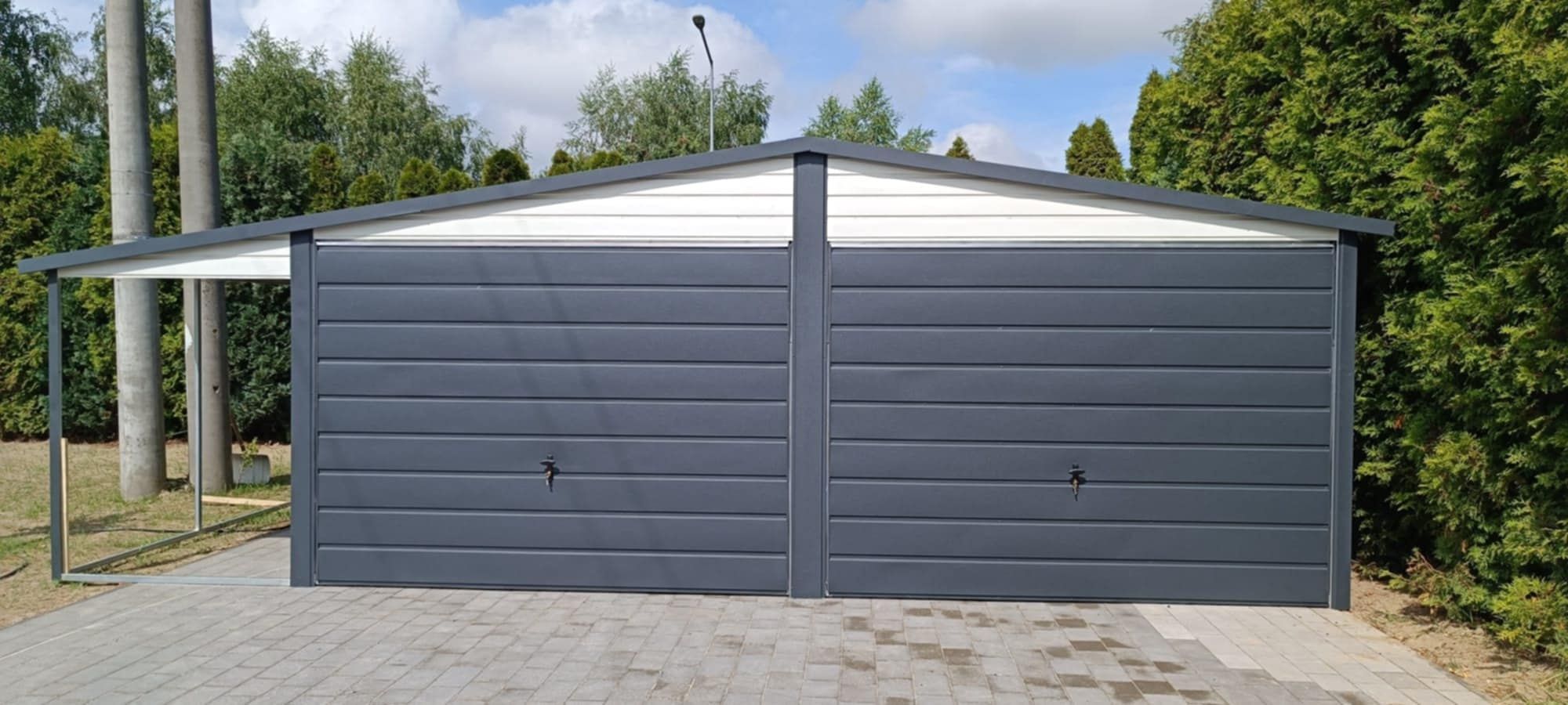 Garaze blaszaki garaz 6x6 plus 150 wiata