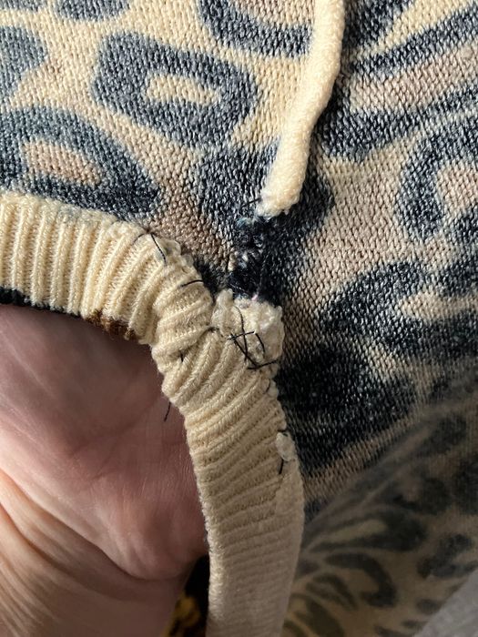 Bluzka L sweterek na chłodniejsze dni panterka z wełną