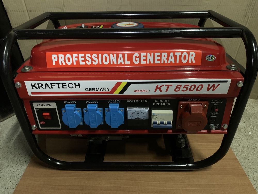 KRAFTECH KT8500W Бензо генератор мідна обмотка 100%