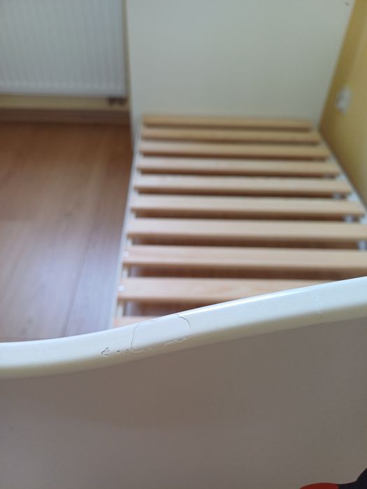 Łóżeczko dziecięce 140x70 Meblik seria Pirate 2w1, materac Koło gratis