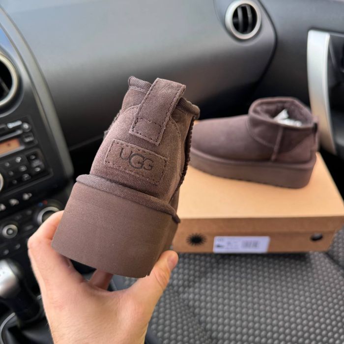Жіночі уги на платформі UGG Classic Mini platform  Brown PREMIUM