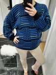 Sweter niebieski chmurka wełniany wool vintage oldschool lata 90 overs