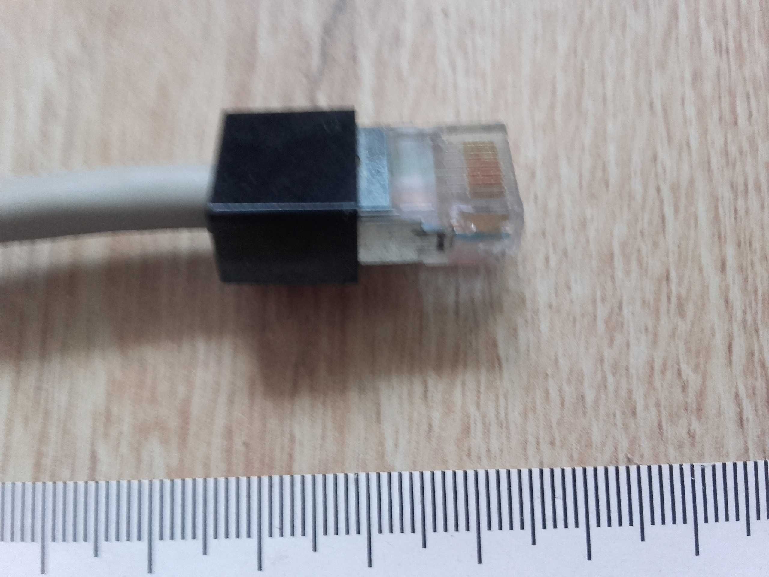 Kabel LAN RJ45 57cm CAT 5e kolor jasno-szary, czarne końcówki