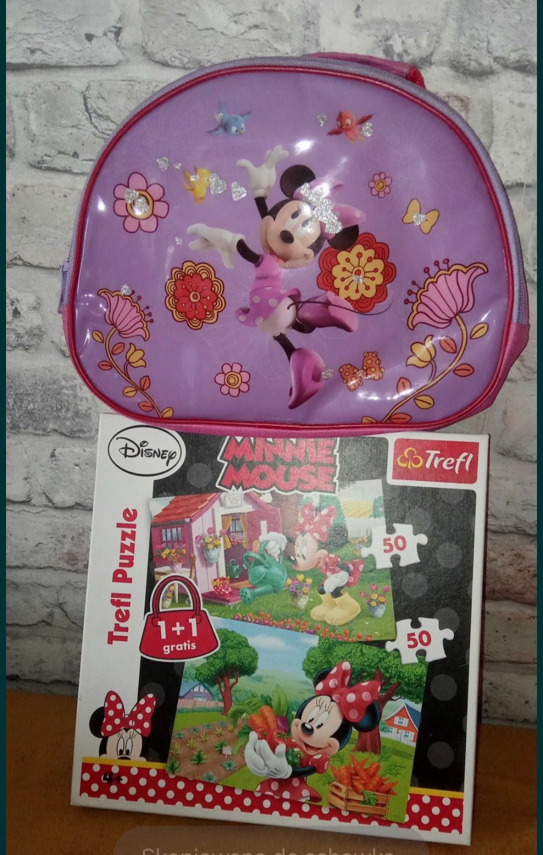 Dzień dziecka -Disney Myszka Minnie  Trefl duże puzzle i torebka