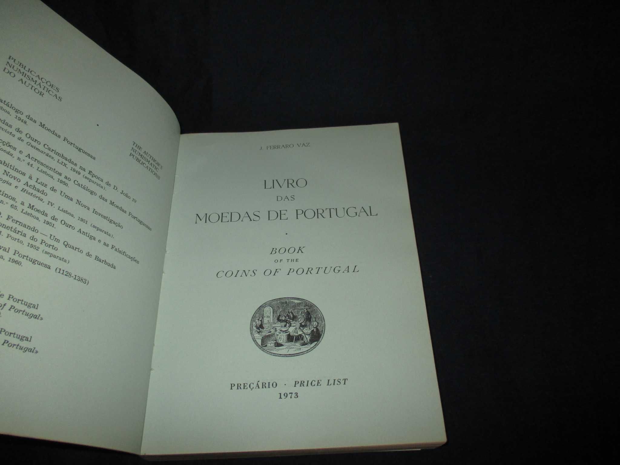 Livro das Moedas de Portugal Preçário 1973 J. Ferraro Vaz