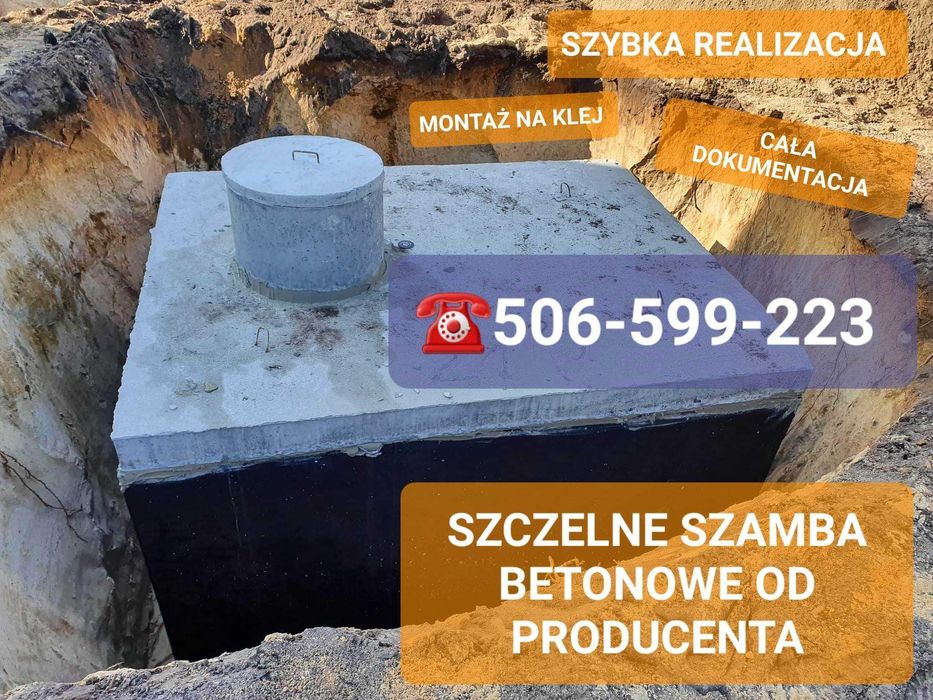 Szczelne masywne szambo betonowe 14m3