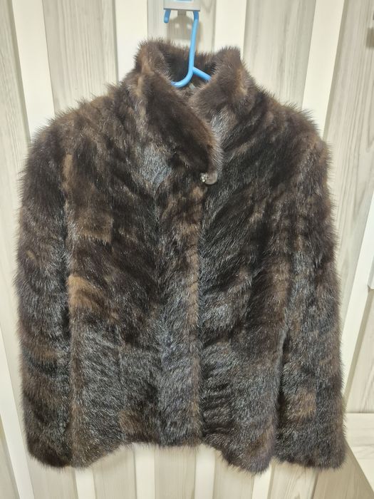 шуба з кусочків норки, автоледі, натуральна
