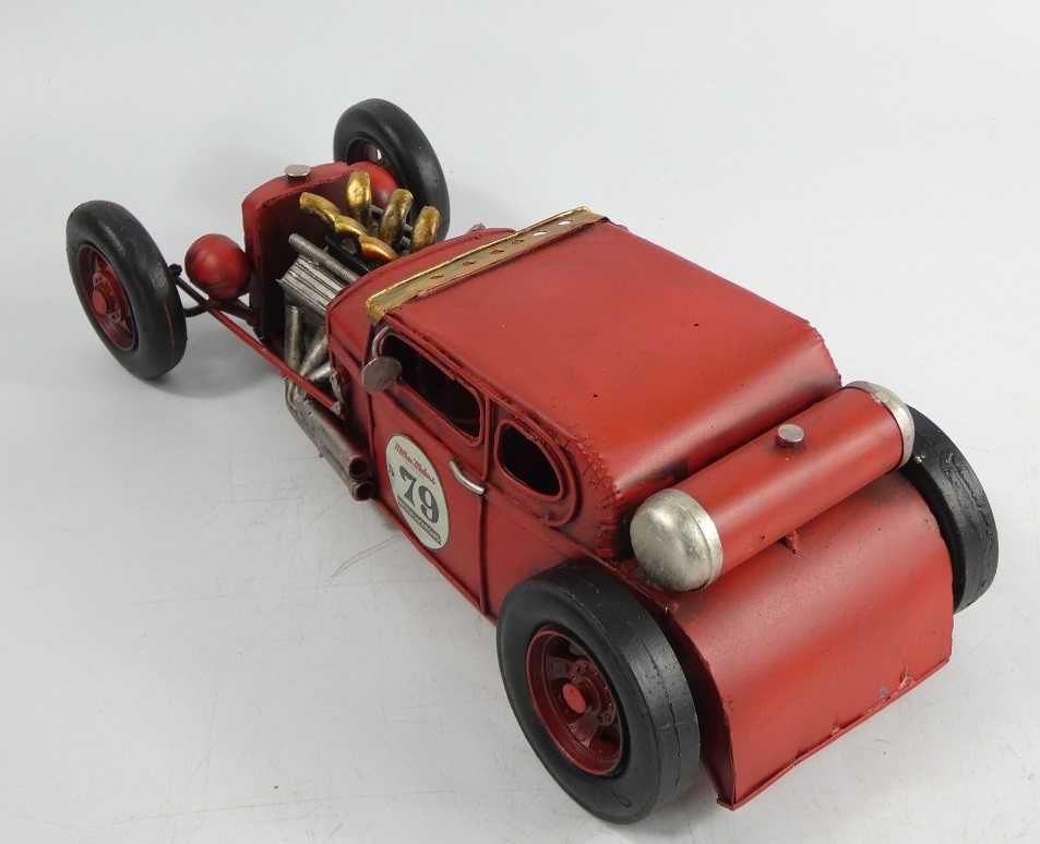 Metalowy model pojazd HOT ROD auto czerwony 31,5cm