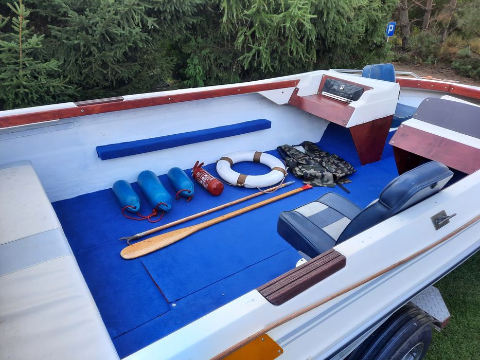 Łódź motorowa,  wędkarska , silnik , przyczepa. Kompletna