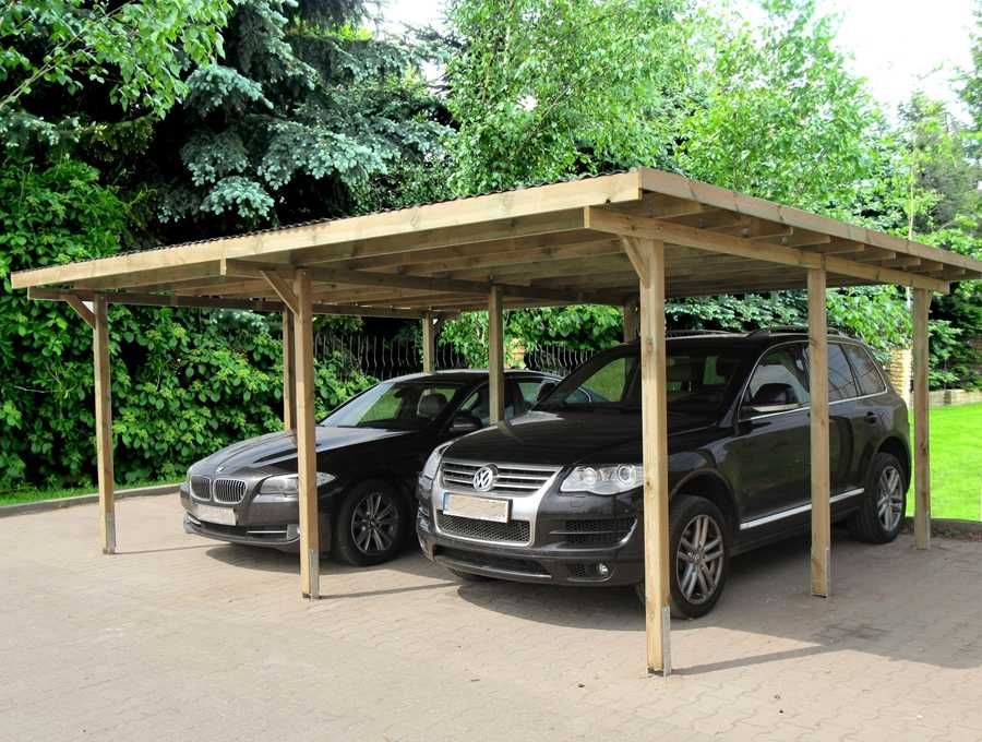 WIATA GARAŻOWA 595x495cm Carport Płyta PVC Podwójna