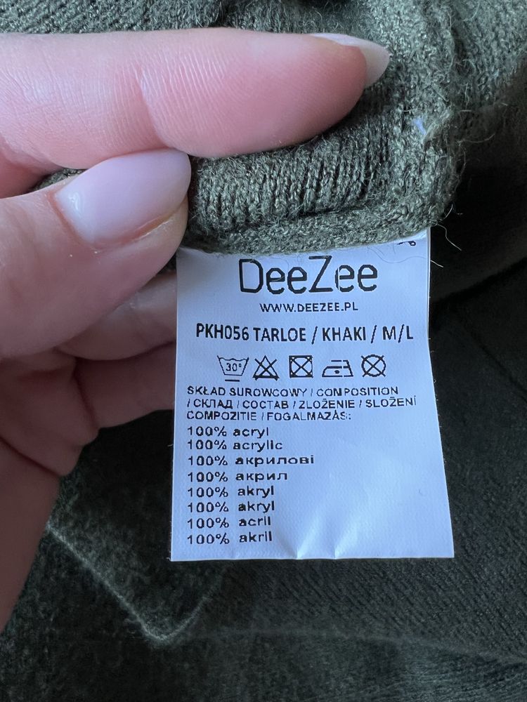 Sukienka midi z golfem Deezee khaki S