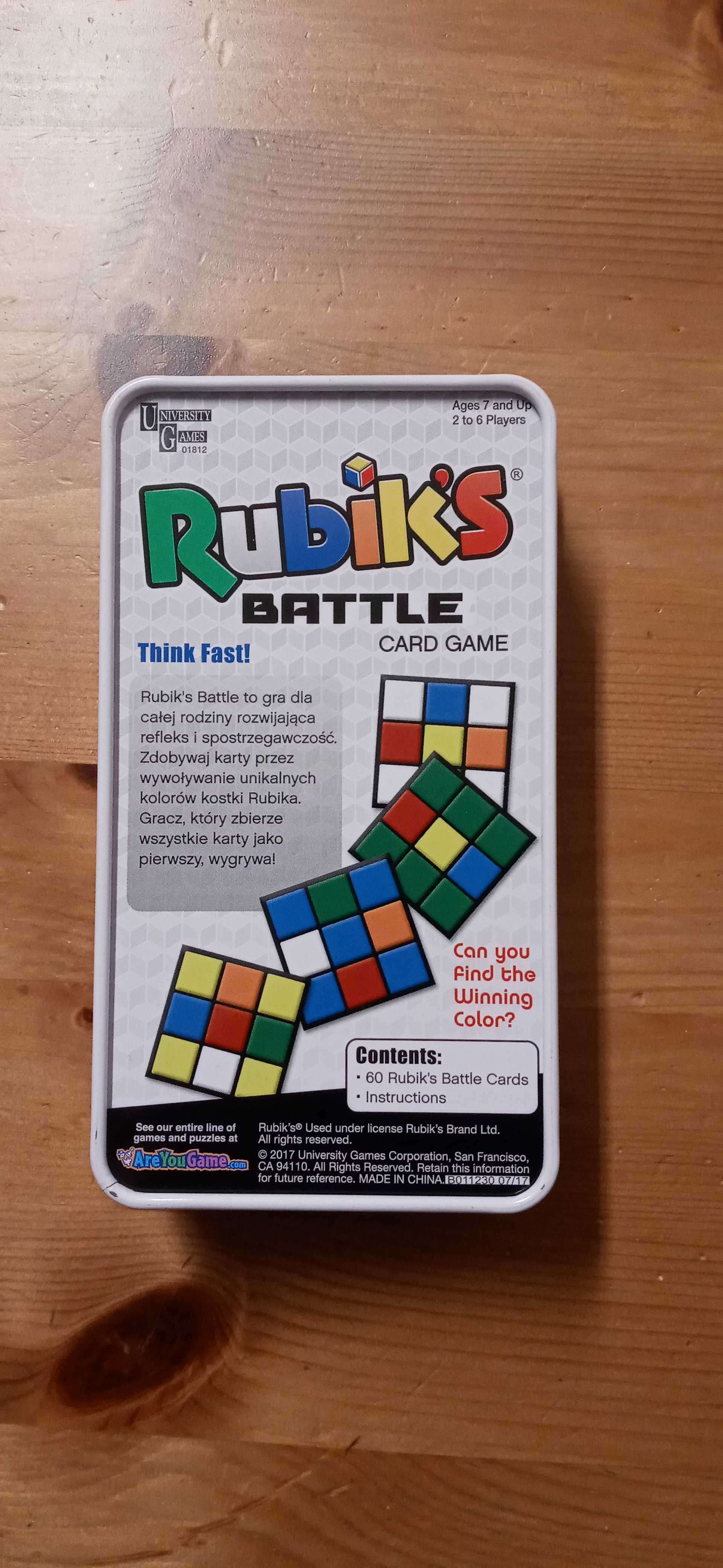 Rubik's Battle card game Gra rodzinna