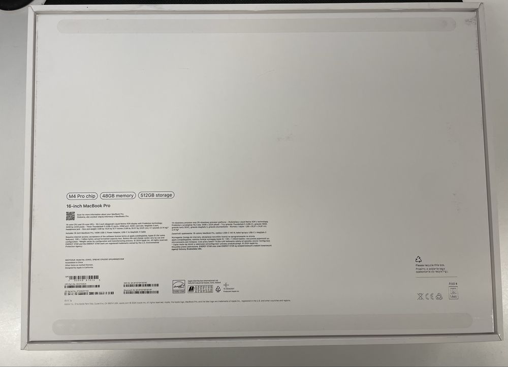 PUDEŁKO MacBook Pro 16” M4