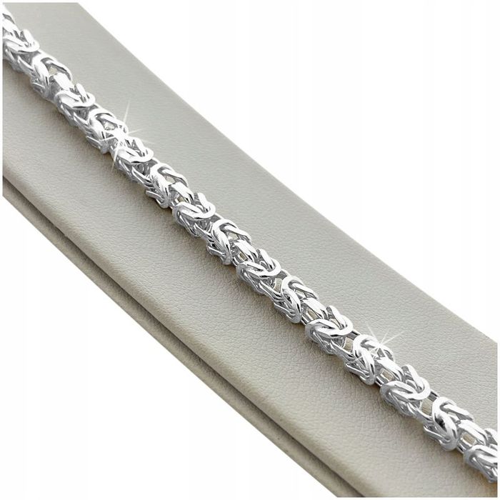 Gruba Srebrna Bransoletka Damska Splot Królewski 21cm/4,3mm Srebro Pr.