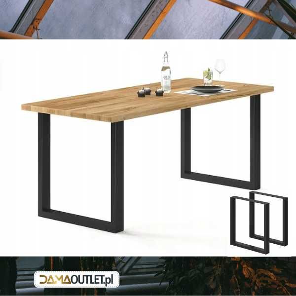 Nogi do stołu jadalnego LOFT czarne metalowe DaMaOutlet.pl