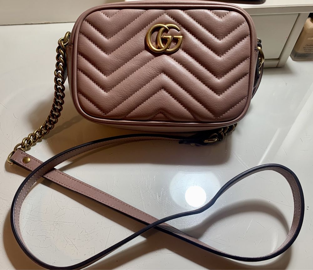 Torebka Gucci Marmont- dusty pink mini/oryginalna-  tylko do niedzieli